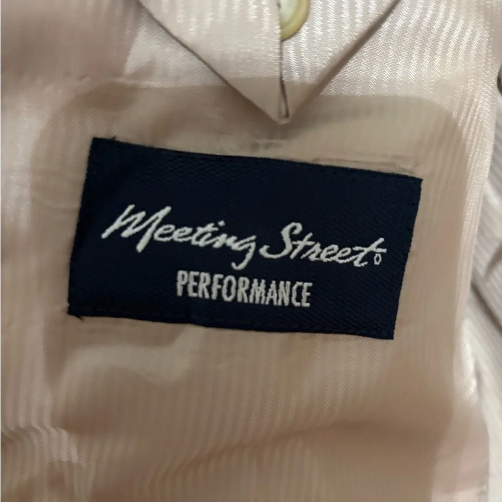 Meeting Street Performance Tan Men's Blazer Sport Coat 42L 100% Worsted Wool NWT